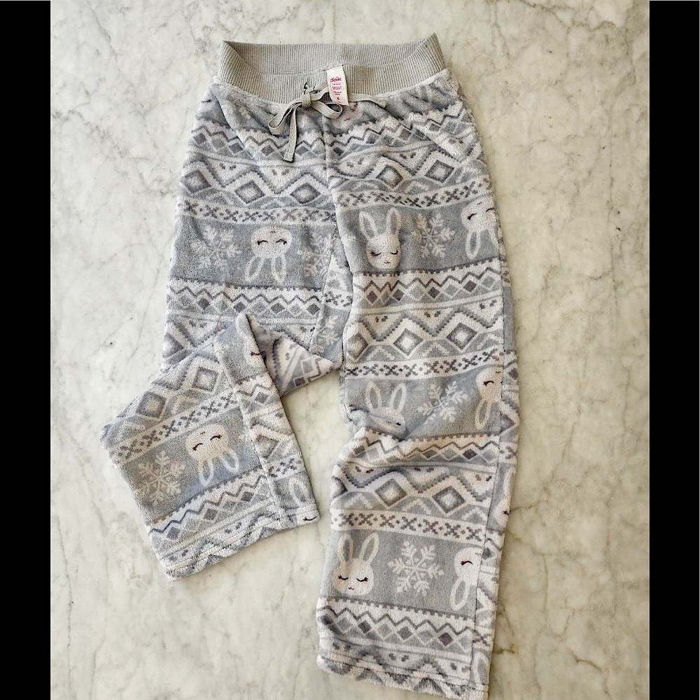 Justice Gray Bunny Pattern Pajama Bottoms